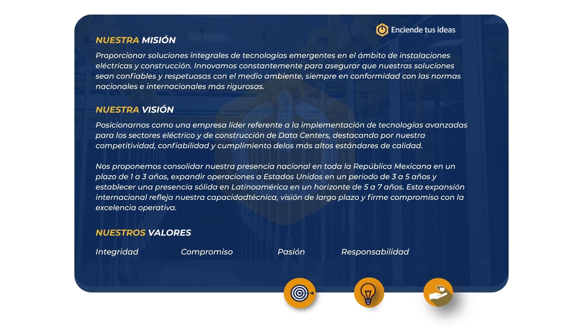 Misión y visión de Grupo Arcondec
